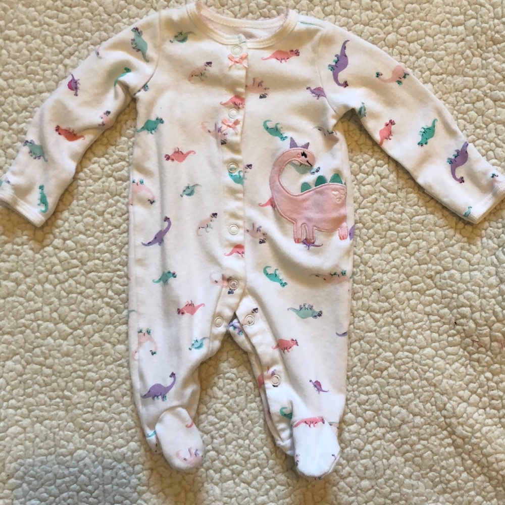 Girl dinosaur footie pajamas